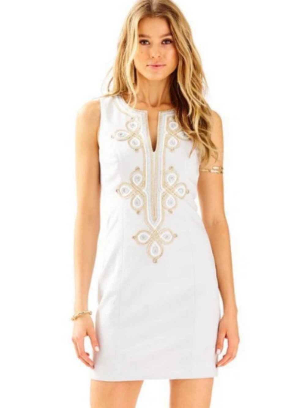 Lilly Pulitzer Mila Shift Dress Mixed Metal Applique
